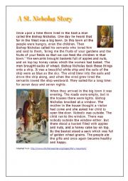 English Worksheet: Saint Nicholas - comprehension and past simple