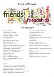 English Worksheet: Friends and Friendship Speaking