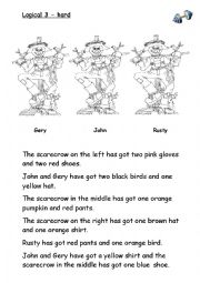 English Worksheet: hard logical scarecrows