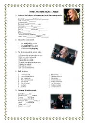 English Worksheet: When we were young -Adele  