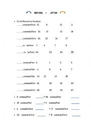 English Worksheet: Before   and  After