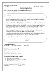 English Worksheet: exam first year unit one 