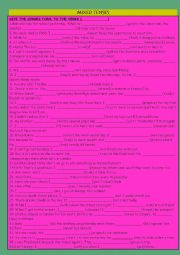 English Worksheet: mixed enses