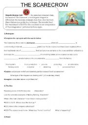 English Worksheet: the scarecrow - chipotle video - factory farming food