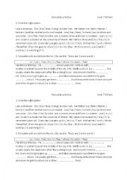 English Worksheet: 7th form remedial activities about  1st and 2nd module