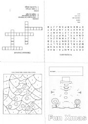 English Worksheet: Xmas pocket games