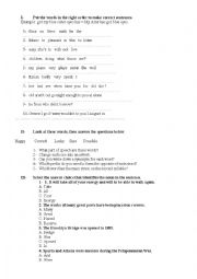 English Worksheet: syntax activities