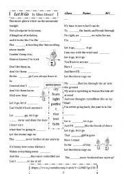 English Worksheet: SONG LET IT GO