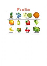 English Worksheet: Fruits