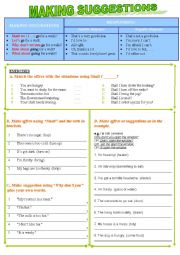 English Worksheet: Making suggestions
