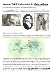 English Worksheet: Alexander Selkirk, the real story that inspired 