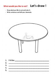 English Worksheet: What would you like to eat?