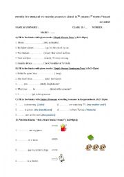 English Worksheet: 11th grade english exam