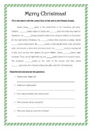 English Worksheet: Christmas