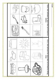 English Worksheet: Kitchen / living room