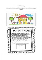 English Worksheet: I love my school