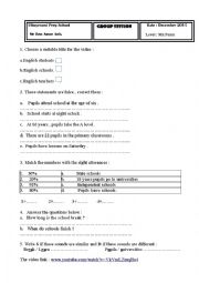 English Worksheet: English schools