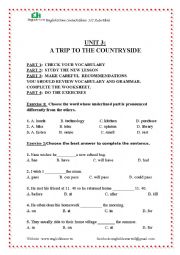 English Worksheet: A TRIP TO THE COUNTRYSIDE