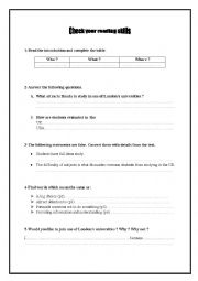 English Worksheet: Check your reading skills 4th form (UNIT 2)