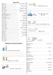 English Worksheet: COMPARATIVE ADJECTIVES AND EXERCISES