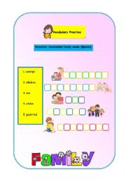 English Worksheet: family members