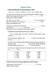 English Worksheet: language exercises for 9 th form