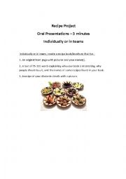 English Worksheet: Recipe Project