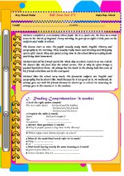 English Worksheet: full term test 1 8th form (with its 3 parts) 