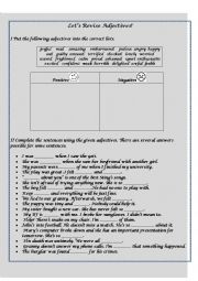 English Worksheet: Lets revise adjectives