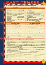 English Worksheet: Past Tenses