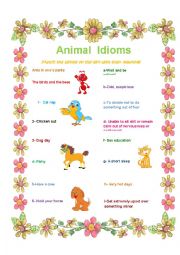 English Worksheet: Animal Idioms