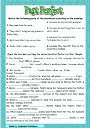 English Worksheet: Past Perfect (exercise + video) 