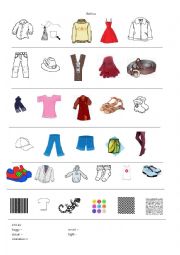 English Worksheet: clothes