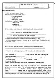 English Worksheet: Mid-Term test N1(4 th Year)