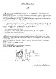 English Worksheet: end of term test 1 (9th formers / reading)