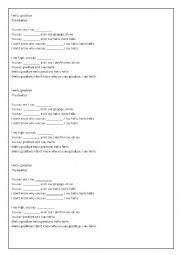 English Worksheet: Hello Goodbye song