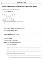 English Worksheet: Webquest on Jamaica