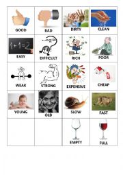 English Worksheet: antonyms pelmanism