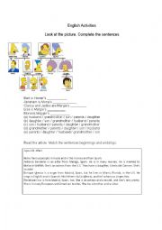 English Worksheet: English Activities