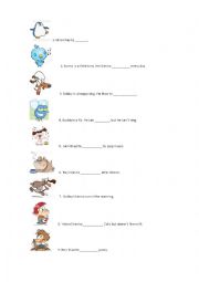 English Worksheet: Action verbs