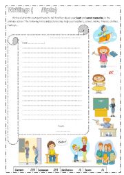 English Worksheet: WRITING