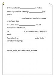 English Worksheet: Words instead of went