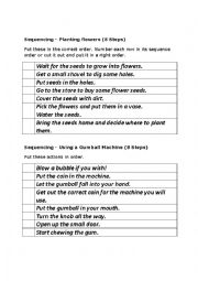English Worksheet: 8 step sequencing
