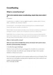 English Worksheet: Crowdfunding