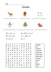English Worksheet: Christmas & Winter Vocabulary