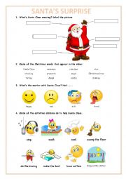 English Worksheet: Santas surprise video