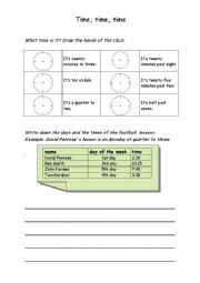 English Worksheet: What time is it?