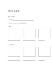 English Worksheet: My ID Card