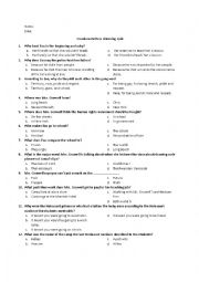 English Worksheet: Freedom Writers Listening Quiz and Answer Key