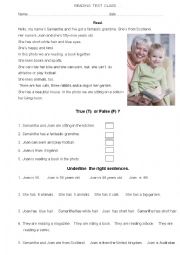 English Worksheet: She is my fantastic grandma.